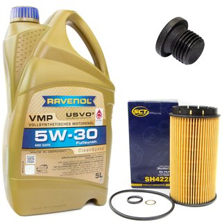 Motorl Set VMP SAE 5W-30 5 Liter + lfilter SH422P + lablassschraube 48874
