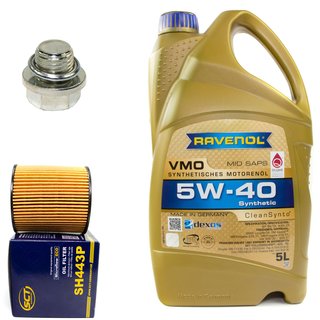 Motorl Set VMO SAE 5W-40 5 Liter + lfilter SH443P + lablassschraube 30269