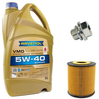 Motorl Set VMO SAE 5W-40 5 Liter + lfilter SH443P + lablassschraube 30269