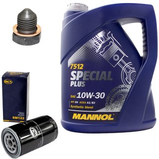 Motorl Set Special Plus 10W-30 API SN 5 Liter + lfilter SM122 + lablassschraube 12281