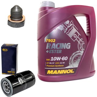 Motorl Set Racing+Ester 10W-60 4 Liter + lfilter SM122 + lablassschraube 12281