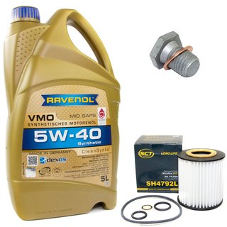 Motorl Set VMO SAE 5W-40 5 Liter + lfilter SH4792L + lablassschraube 100551