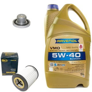 Motorl Set VMO SAE 5W-40 5 Liter + lfilter SH426L + lablassschraube 04572