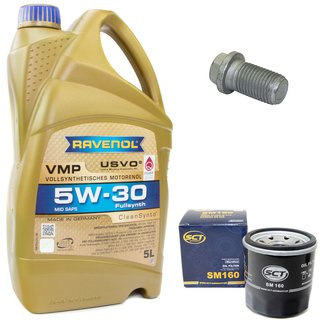 Engineoil set VMP SAE 5W-30 5 liters + Oil Filter SM160 + Oildrainplug 08277