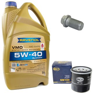 Motorl Set VMO SAE 5W-40 5 Liter + lfilter SM160 + lablassschraube 08277