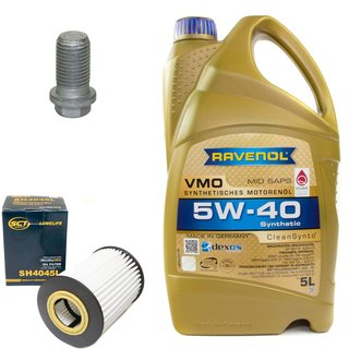 Motorl Set VMO SAE 5W-40 5 Liter + lfilter SH4045L + lablassschraube 08277