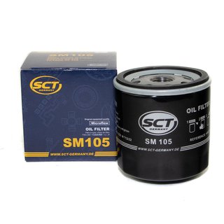 Engine Oil Set 5W-40 5 liters + oil filter SCT SM105 + Oildrainplug 48877