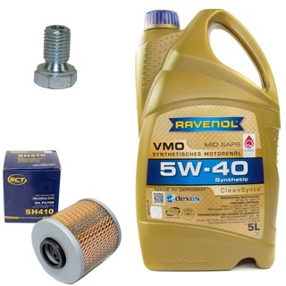 Motorl Set VMO SAE 5W-40 5 Liter + lfilter SH410 + lablassschraube 48893
