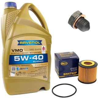 Motorl Set VMO SAE 5W-40 5 Liter + lfilter SH4790P + lablassschraube 12281
