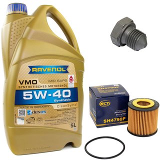 Motorl Set VMO SAE 5W-40 5 Liter + lfilter SH4790P + lablassschraube 03272