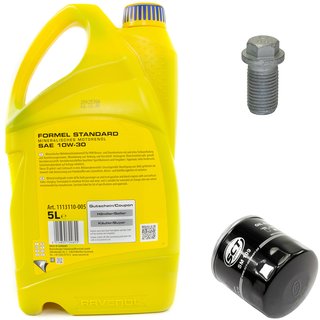 Motorl Set mineralisch Formel Standard SAE 10W-30 5 Liter + lfilter SM109 + lablassschraube 08277