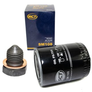 Oil filter engine Oilfilter SCT SM108 + Oildrainplug 12281