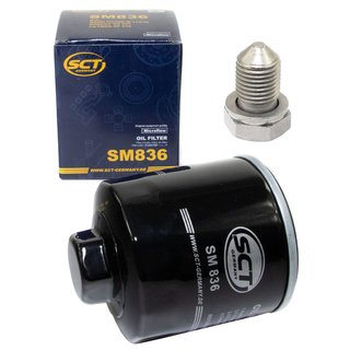 Oil filter engine Oilfilter SCT SM836 + Oildrainplug 15374