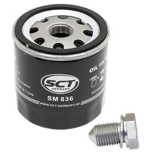 Oil filter engine Oilfilter SCT SM836 + Oildrainplug 15374