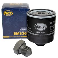 Oil filter engine Oilfilter SCT SM836 + Oildrainplug 03272