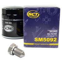 Oil filter engine Oilfilter SCT SM5092 + Oildrainplug 15374