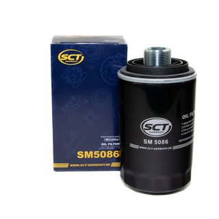 Engine Oil Set 5W-40 5 liters + oil filter SCT SM5086 + Oildrainplug 48871 + Airfilter SB2217