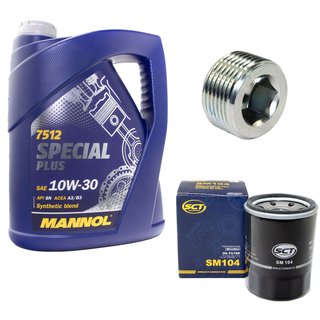 Motorl Set Special Plus 10W-30 API SN 5 Liter + lfilter SH4049P + lablassschraube 48871 + Luftfilter SB2117
