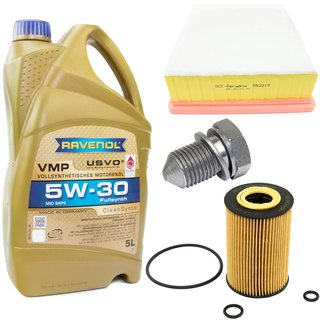 Engineoil set VMP SAE 5W-30 5 liters + Oil Filter SH4049P + Oildrainplug 48871 + Airfilter SB2215