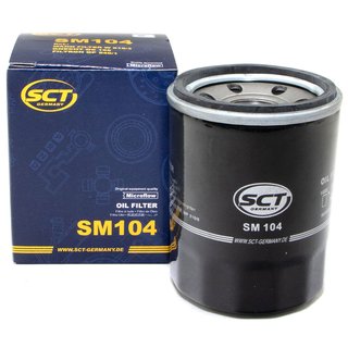 Engine Oil Set 10W-40 5 liters + oil filter SCT SM104 + Oildrainplug 38179 + Airfilter SB2252
