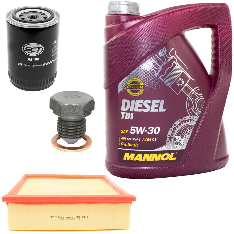 Mann Ölfilter + 5 Liter Mannol TDI Diesel Motoröl, 5w30
