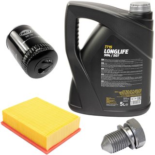 Engineoil set Longlife 5W30 API SN 5 liters + Oil Filter SM108 + Oildrainplug 48871 + Airfilter SB2166