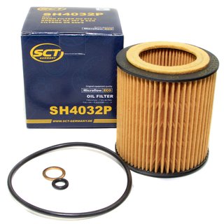 Engine Oil Set 5W-40 5 liters + oil filter SCT SH4032P + Oildrainplug 100551 + Airfilter SB2177