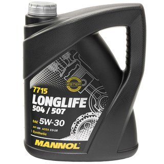 Engineoil set Longlife 5W30 API SN 5 liters + Oil Filter SM5085 + Oildrainplug 48871 + Airfilter SB2218