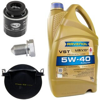 Engineoil set VollSynth Turbo VST SAE 5W-40 5 liters + Oil Filter SM5085 + Oildrainplug 15374 + Airfilter SB2138