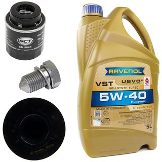 Motorl Set VollSynth Turbo VST 5W-40 5 Liter + lfilter SM5085 + lablassschraube 48871 + Luftfilter SB2309