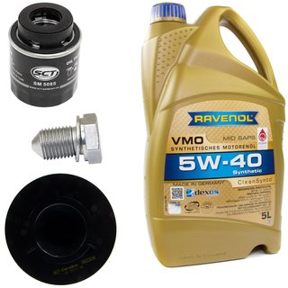Motorl Set VMO 5W-40 5 Liter + lfilter SM5085 + lablassschraube 15374 + Luftfilter SB2309