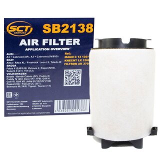 Engine Oil Set 10W-40 5 liters + oil filter SCT SM111 + Oildrainplug 48871 + Airfilter SB2138