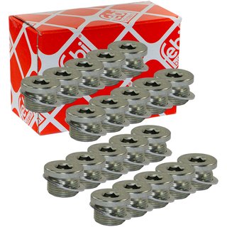 Oil drain plug FEBI 37944 M22 x 1,5 mm with sealing ring set 20 pieces
