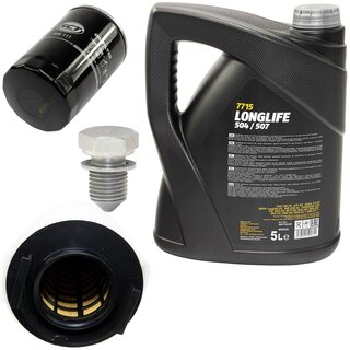 Engineoil set Longlife 5W30 API SN 5 liters + Oil Filter SM111 + Oildrainplug 15374 + Airfilter SB2138