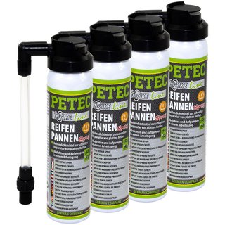 Fahrrad Reifen Pannenspray Pannenspray Bike line PETEC 4 X 75 ml