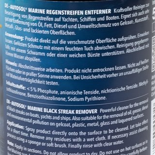 Marine Regenstreifen Entferner Autosol 11 050400 500 ml Flasche