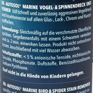 Marine bird spiderdroppings remover Autosol 11 053900 500 ml bottle