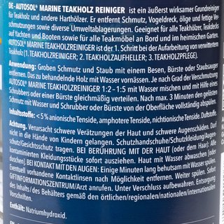 Marine Teakholz Reiniger Holzreiniger Autosol 11 015110 1 Liter Flasche