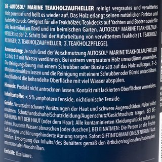 Marine Teakholz Aufheller Holzaufheller Autosol 11 015120 1 Liter Flasche