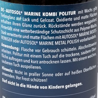 Marine polish combi polish Autosol 11 015210 2 X 500 ml bottle