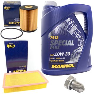 Engineoil set Special Plus 10W30 API SN 5 liters + Oil Filter SH427P + Oildrainplug 15374 + Airfilter SB2215