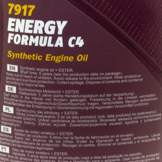 Engineoil Engine oil MANNOL 5W-30 Energy Formula C4 API SN 5 X 1 liters