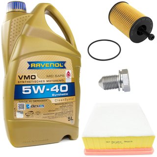 Engineoil set VMO SAE 5W-40 5 liters + Oil Filter SH4771P + Oildrainplug 15374 + Airfilter SB2215