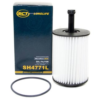 Engine Oil Set 10W-40 5 liters + oil filter SCT SH4771L + Oildrainplug 15374 + Airfilter SB2246