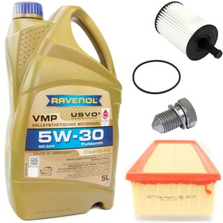 Motorl Set VMP 5W-30 5 Liter + lfilter SH4771L + lablassschraube 48871 + Luftfilter SB2217