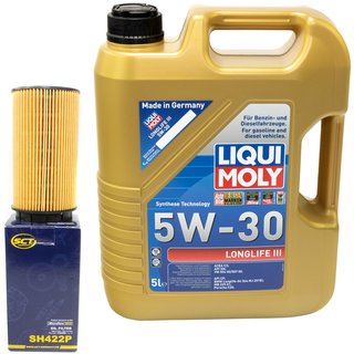 Motorl Set Longlife III 5W-30 LIQUI MOLY 5 Liter + lfilter SH422P