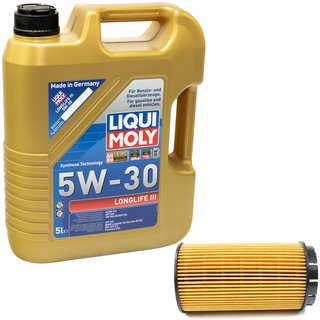 Motorl Set Longlife III 5W-30 LIQUI MOLY 5 Liter + lfilter SH422P