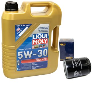 Engineoil set Longlife III 5W-30 Liqui Moly 5 liters + oilfilter SM108