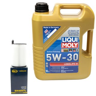 Engineoil set Longlife III 5W-30 Liqui Moly 5 liters + oilfilter SH4097L
