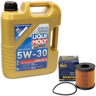 Motorl Set Longlife III 5W-30 LIQUI MOLY 5 Liter + lfilter SH4035P